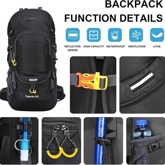 NEW  60L Waterproof Hiking and Camping Backpack for Men - Picture 4 of 7